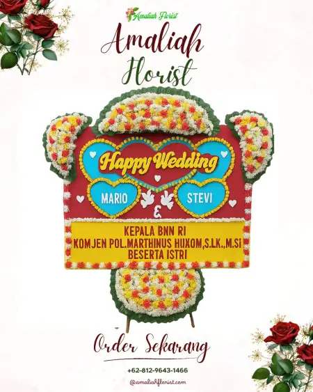 Papan Bunga Pernikahan Werdi